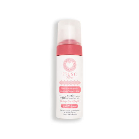 MUSC INTIME La Marque Officielle - Mousse Intime - Sweet Litchi - La Délicieuse - Nettoie En Douceur - Testé Sous Contrôle Gynéc