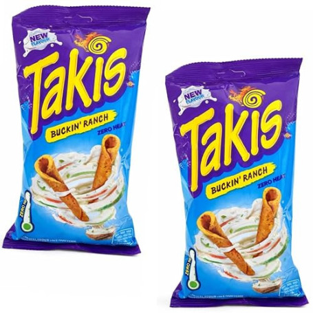TAKIS - Snacks au maïs Buckin Ranch - 1 x 100 g | Chips au goût Ranch