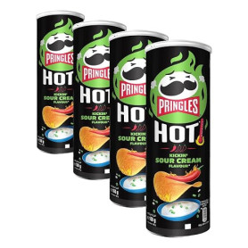 Chips Tuiles Pringles Flame Crème Acidulée - 160g (Lot de 4)