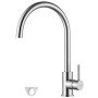 GRIFEMA G4008 Mitigeur Cuisine, Robinet Cuisine Bec Haut Chromé 360° | Acier Inoxydable, Monocommande, Débit Élevé, Économie d'E