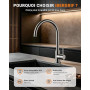 GRIFEMA G4008 Mitigeur Cuisine, Robinet Cuisine Bec Haut Chromé 360° | Acier Inoxydable, Monocommande, Débit Élevé, Économie d'E