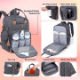 Dikaslon Sac a Langer Bebe, Sac à Langer à Dos Grande Capacité 18 Poches, Polysteer Déperlant, Tapis à Langer, Porte Tétine, San