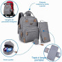 Dikaslon Sac a Langer Bebe, Sac à Langer à Dos Grande Capacité 18 Poches, Polysteer Déperlant, Tapis à Langer, Porte Tétine, San