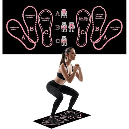 Aribliseza Tapis de Fitness, Tapis de Yoga, Tapis de Pilates, Design à | Antidérapant, confort au genou, position des pieds pour