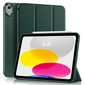 MoKo Coque pour iPad (A16) 11ème/10ème Génération (2025/2022), Vert Nuit | Coque Folio Intelligente de Protection Triple Mince a