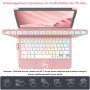 FUWANG Coque Clavier pour iPad A16 / 10e Génération 10.9" 2022 AZERTY | Clavier Rétroéclairé 7 Couleurs, AZERTY Français, Pavé t