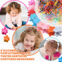 LUFFLOK 1175 Pièces Élastique Cheveux Barettes Cheveux Élastiques Chouchous | Colorés Pinces à Cheveux pour Filles et Enfants, A