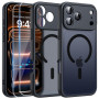 FLLAO Magnétique Coque pour iPhone 17 Pro Max / 18 Pro Max, Noir | Compatible avec MagSafe, Protection d'objectif Tout Compris, 