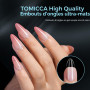 TOMICCA 510 Pièces Capsule Americaine Ongle Amande 15 Tailles | Capsules Ongles Gel Couverture Complète, Ultra-Mat plus Résistan