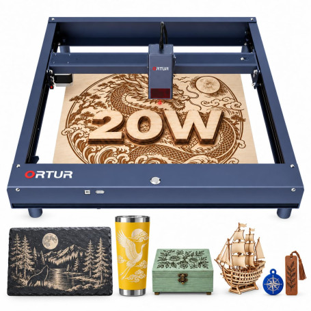ORTUR H10 Graveur Laser - Puissance de sortie 20W CNC Machine a Graver Laser avec une Pompe à Air de 40L,Découpe Laser pour Bois