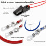 2 pièces Bande pour Appareils Auditifs avec Clip, Attache Appareil Auditif contre Perte, Accessoire avec Anneaux en Silicone et 