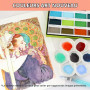 Kuretake Coffret d’aquarelles Gansai Tambi, 24 couleurs II, Art nouveau | 24 bright and opaque colours, large buckets, palette a