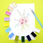 Kuretake Coffret d'aquarelles Gansai Tambi, 48 couleurs, fabriqué au Japon | 48 couleurs vives et opaques, grands godets, palett