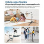 JOILCAN Haut 200cm Trepied Smartphone avec Col de Cygne 25cm/Télécommande | Flexibles Trépied Téléphone, Perche a Selfie Trépied