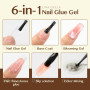 UNA GELLA Colle Faux Ongles 6 en 1 Gel 15ml – Super Forte, UV/LED, Longue Tenue, Pour Capsules Claires, Ongles Acryliques, Soft 