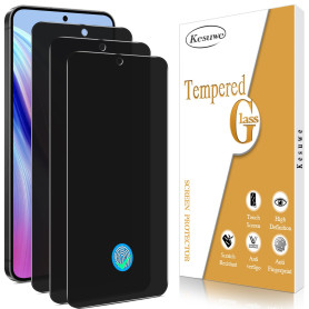 Kesuwe [3 Pièces] Verre Trempé Anti-Espion pour Samsung Galaxy S24 Plus, Compatible Empreinte Digitale ID, Anti-Spy Film Protect