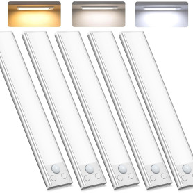 Lampe LED Rechargeable Cuisine Reglette - Lumiere Sous Meuble Placard | 20cm Armoire Light, Interieur, Sans Fil, Mouvement Detec