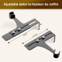 Lot de 2 supports de tringle à rideaux sans perçage, métallique et durable, convient à tous les coffres de volet roulant, Ø20-28
