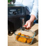 PYREX, ideal Air Fryer, Plat de Cuisson en Verre Ultra-Résistant 20 x 14 cm avec Poignée Amovible Clipsable en Inox, pour Air Fr