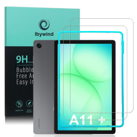 Ibywind Verre Trempé pour Samsung Galaxy Tab A9+/A11+,2 Pièces Dureté 9H Protecteurs d'écran et Facile à Installer,Support Déver