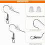 300 Pcs Attache Boucles d'Oreilles, Fermoir Boucles d'Oreilles, Crochets et Anneaux Ouverts en Or Argent Sterling 925,Kit Fabric