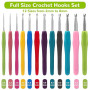 Royouzi Aiguilles à Crochet Set, 11Pcs D'aiguilles | Aiguilles à Tricoter avec PoignéEs Souples, 40 Pcs Aiguilles à Crochet Set