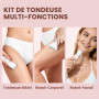 MAXGROOM Rasoir Électrique Femme 3-en-1, Tondeuse Étanche IPX6 pour Corps | 90 min d'autonomie & Affichage LED & Lame Céramique,
