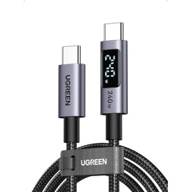 UGREEN Câble USB C 240W PD 3.1 avec Écran LCD 48V 5A (1M) | Type C Charge Rapide, Compatible avec MacBook Portable de Jeu iPad i