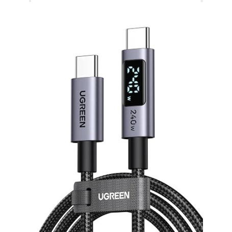 UGREEN Câble USB C 240W PD 3.1 avec Écran LCD 48V 5A (1M) | Type C Charge Rapide, Compatible avec MacBook Portable de Jeu iPad i