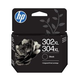 HP 302XL/304XL, Noir, Cartouche Encre Originale, Grande Capacité | Compatible avec les gammes d'imprimantes DeskJet 1110, 2130,