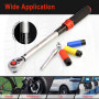 Hairich Clé Dynamométrique Voiture 1/2", Torque Wrench 40–210 Nm, Certifiée TÜV Süd GS, Set 6 Pièces avec Rallonge 125 mm, Adapt