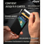 Powr Porte-Cartes RFID en Métal - Design Minimaliste | Finition en fibre de carbone pour un style discret et résistant