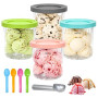 Gokemuak 4 Pièces Récipient Creami pour la Machine à Glace Ninja Creami | Accessoires pour Machines à Glace pour la Série NC301