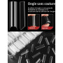 Kalolary 400PCS Faux Ongles Français Transparents, Faux Ongles en Acrylique Extra Longs Faux Ongle C/U Curve Full Cover Faux Ong
