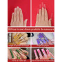 Kalolary 400PCS Faux Ongles Français Transparents, Faux Ongles en Acrylique Extra Longs Faux Ongle C/U Curve Full Cover Faux Ong