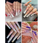 Kalolary 400PCS Faux Ongles Français Transparents, Faux Ongles en Acrylique Extra Longs Faux Ongle C/U Curve Full Cover Faux Ong