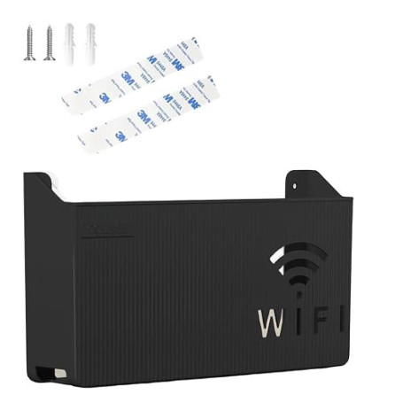 Boîte de Rangement pour Routeur WiFi, Boîte de Stockage de Routeur Noir | Cache Box WiFi, Étagere Radiateur, Étagère de Murales,