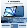 TiMOVO Coque pour iPad Air 11 Pouces M4/M3/M2, Air 5e/4e Gén, Bleu Abysse | Légère Housse, Arrière Translucide en PC, Réveil/Som
