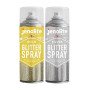 JENOLITE Lot de 2 laques transparentes pailletées argentées et dorées | 2 x 400 ml | Parfait pour ajouter de l'éclat aux cadres,