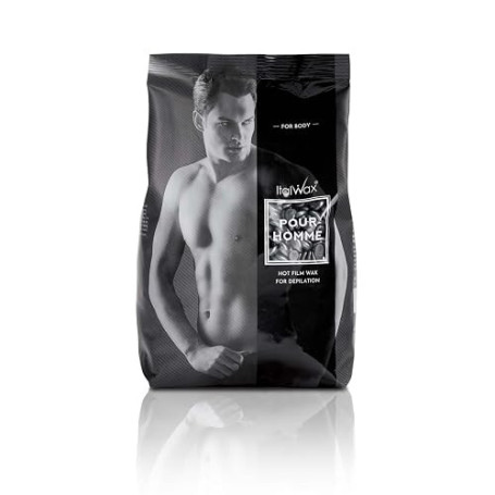 Italwax Pour Homme 1kg - Cire pelable pour l'épilation | Spécial pour homme - Formulation naturelle - Élimine facilement les poi