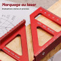 VOBOR Équerre Charpentier 3D, Rapporteur Carré pour le Travail du Bois Aluminium à 45/90 Degrés, Rapporteur d'Angle, Equerre Men