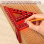 Équerre 3D - Angle réglable de 22,5° à 90° - outil de menuiserie de haute précision en alliage d’aluminium - 3 en 1 : traçage/pe