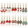 16 Paires Boucle Oreille Noel, Boucles D'oreilles Femme Noël | Alliage émaillé, pour fêtes et réveillons, 16 paires de 3,3 cm, B