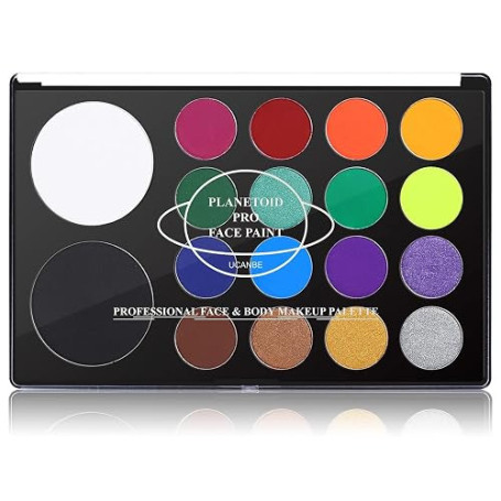 UCANBE Peinture Visage Aqueuse 18 Couleurs Maquillage Halloween | Peinture Corporelle pour Théâtre,Cosplay,Carnaval,Cirque,Maqui