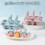 JRISBO Moule à Glace pour Bébé, 6X 17ML Mini Moule Crème Glacée en Silicone sans BPA avec Bâtonnets de Dentition pour Enfant, Pe