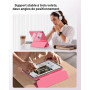 MoKo Clair Coque pour iPad A16, iPad 11e/10e Gén 11/10.9", Pastèque Rouge | Porte-stylo Gauche, Fin à Trois Volets, Arrière Clai