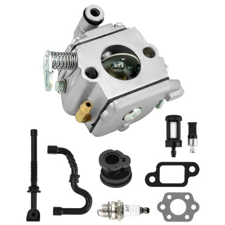 QWORK® Jeu de carburateurs compatible avec STIHL MS170 180 017 018, accessoires de tondeuse à gazon tronçonneuse, avec accessoir