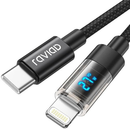 RAVIAD Câble USB C vers Lightning 3M [Certifié MFi] Câble USB C iPhone | Chargeur Rapide Power Delivery Fil Lightning USB C pour