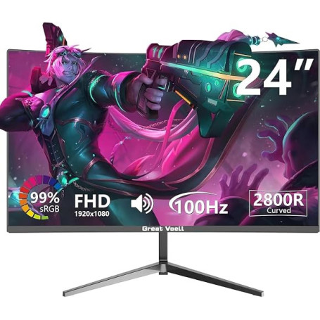 Great voell Curved Gaming Monitor (100Hz/1K/Q240B12, 24inch/Curved)