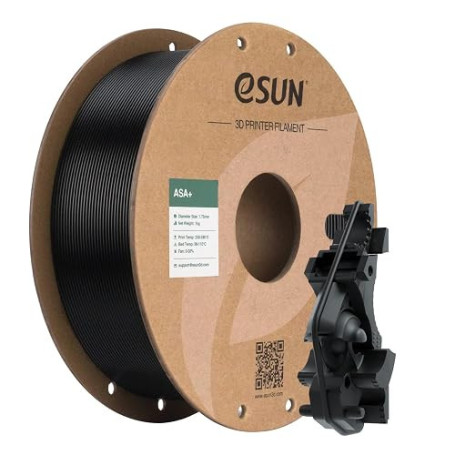 eSUN Filament ASA+ 1.75mm Bobine de 1KG (2.2 LBS) pour Imprimante 3D,Noir | Résistant aux Intempéries pour Pièces Fonctionnelles